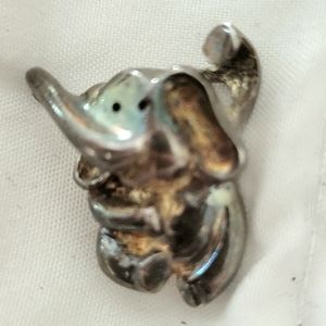 Vintage sterling elephant slider pendant
